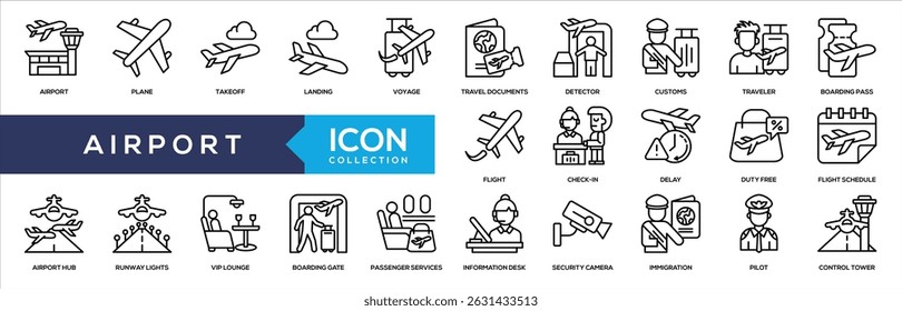 Black Line - Airport Icon Collection