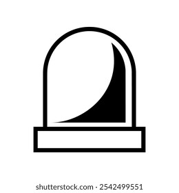 Black line alarm siren emergency fighing light icon flat vector design