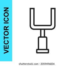 Black line American football goal post icon isolated on white background.  Vector