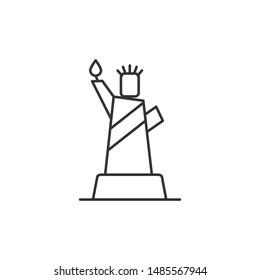 Black line american freedom tower icon