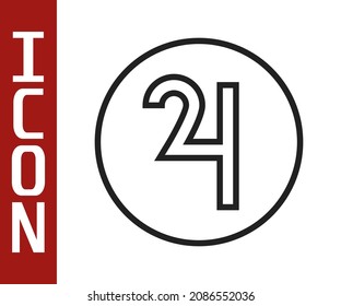 Black line Ancient astrological symbol of Jupiter icon isolated on white background. Astrology planet. Zodiac and astrology sign.  Vector