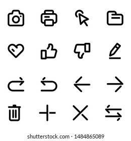 Black line application icon for ui