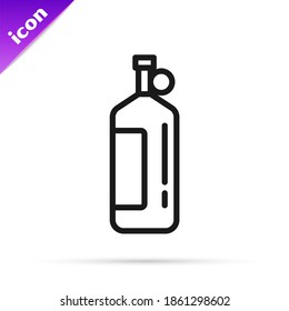 Black line Aqualung scuba tank icon isolated on white background. Oxygen tank for diver. Diving equipment. Extreme sport. Diving underwater equipment.  Vector