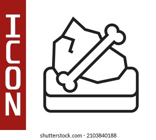 Black line Archeology icon isolated on white background.  Vector