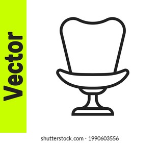Black line Armchair icon isolated on white background.  Vector