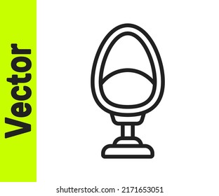 Black line Armchair icon isolated on white background.  Vector