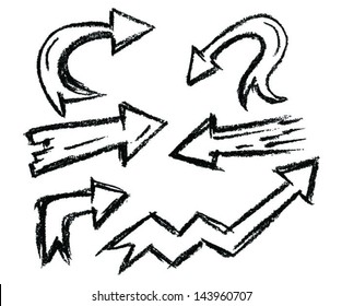 black line of arrow
