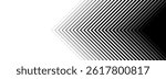 Black line arrow background. Repeated triangle gradation pattern backdrop. Fading halftone stripe gradient texture. Thin to thick speed lines concept for overlay, print, cover, banner, poster. Vector