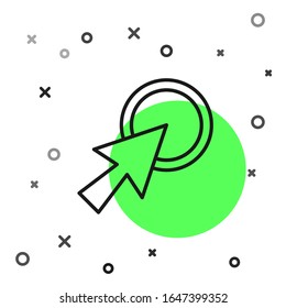 Black line Arrow cursor icon isolated on white background.  Vector Illustration