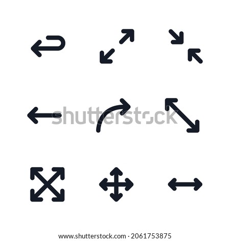 Black line arrow icon design pack