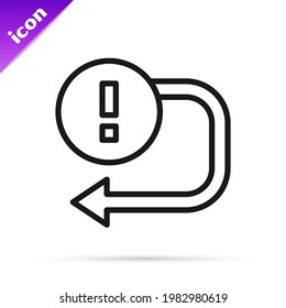 Black line Arrow icon isolated on white background. Direction Arrowhead symbol. Navigation pointer sign.  Vector