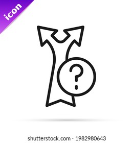 Black line Arrow icon isolated on white background. Direction Arrowhead symbol. Navigation pointer sign.  Vector