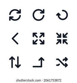 Paquete de iconos de flecha de línea negra para su trabajo de diseño