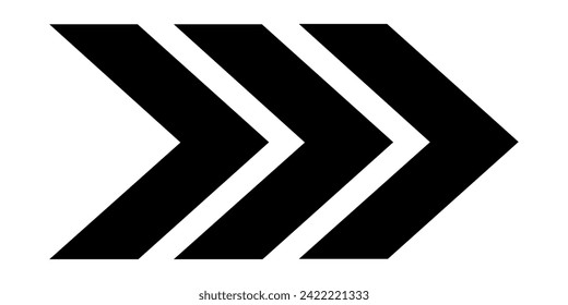 Black line arrow stripe series. vector arrow icon