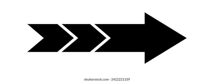 Black line arrow stripe series. vector arrow icon