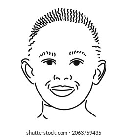 black line art baby boy