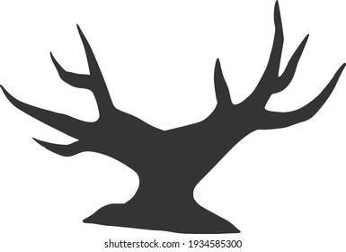 Black line art brunches. Abstract tree trunk. Vector illustration