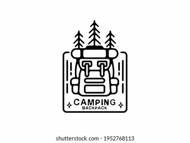 Schwarze Linie, Camping-Rucksack-Design