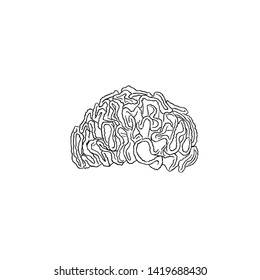 Black Line Art Cockscomb Flower in Hand Drawing Vector Art. also known as Wool Flowers or Brain Celosia, suggestive of a highly colored brain