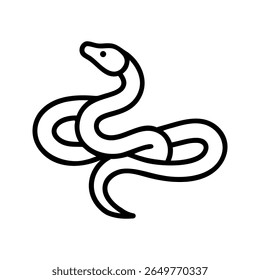 Linha preta arte enrolado Serpente ilustração réptil branco