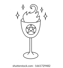 Black line art. Digital draw. Sparkles. Magical witchcraft. Transparent icon, isolated on white background. Vector EPS 10.