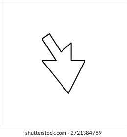 arte de linha preta de um baixo e para a seta esquerda no fundo branco