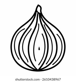 black line art of a fig