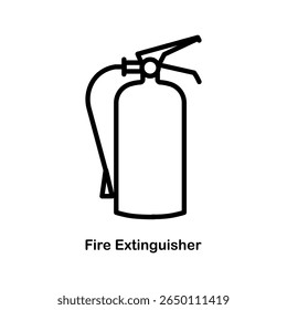 Ilustração do ícone do extintor de incêndio da arte da linha preta