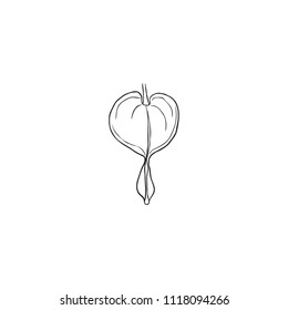 Black Line Art Flower