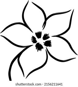 ilustración de vector de flores de arte de línea negra 