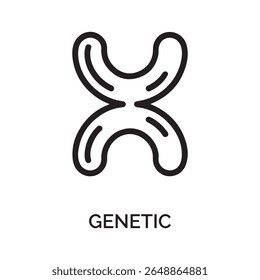 Black Line Art Genética X Cromossomo Símbolo Biologia