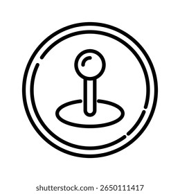 Black Line Art Icon Circular Gear Shift Knob black and white