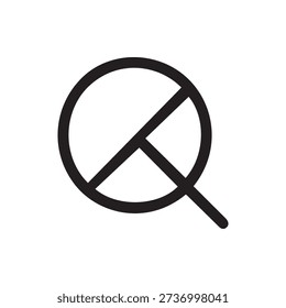 A black line art icon representing the standard electronic schematic symbol for an NPN Bipolar Junction Transistor (BJT) on a white background.