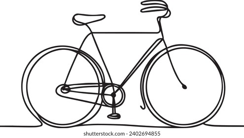 Black line art illustration of bicycle. vector illustration
