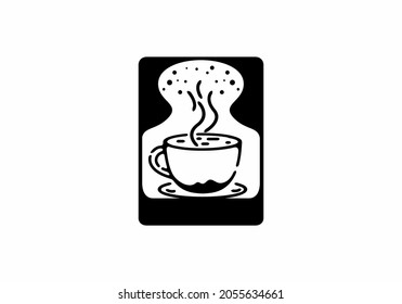 Black line art illustration of coffee design