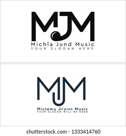 Black line art initial text logo combination mark design concept suitable for entertainment educator music lettering