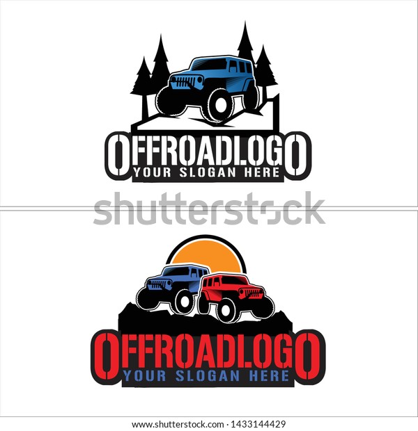Black\
line art logo design car with icon tree sun and stone suitable for\
automotive mountain off road exploration\
outdoor