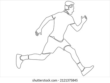 
black line art of men jogging vector illustration