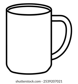 black line art mug icon on white background 