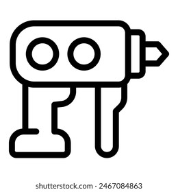 Ilustración vectorial de arte de línea negra de un ícono de robot, perfecto para temas de Web y tecnología