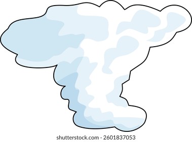 Black Line Art White Shadow Stratus Cloud Illustration Minimalist Cloud Drawing Clipart