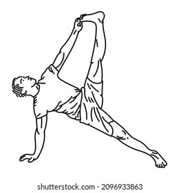black line art of a woman posing in yoga style