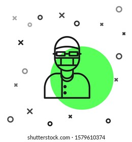 Black line Assistant icon isolated on white background.  Vector Illustration