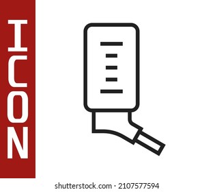 Black line Automatic drinker for small pets icon isolated on white background.  Vector