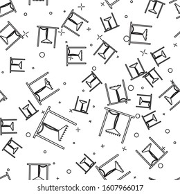 Black line Automatic irrigation sprinklers icon isolated seamless pattern on white background. Watering equipment. Garden element. Spray gun icon.  Vector Illustration