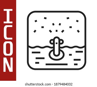 Black line Automatic irrigation sprinklers icon isolated on white background. Watering equipment. Garden element. Spray gun icon.  Vector