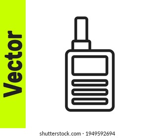Black line Baby Monitor Walkie Talkie icon isolated on white background.  Vector