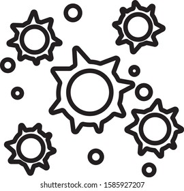 Black line Bacteria icon isolated on white background. Bacteria and germs, microorganism disease causing, cell cancer, microbe, virus, fungi.  Vector Illustration