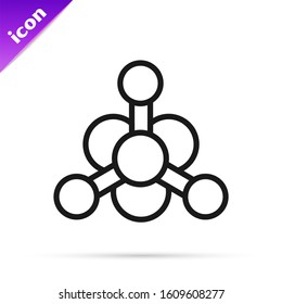 Black line Bacteria icon isolated on white background. Bacteria and germs, microorganism disease causing, cell cancer, microbe, virus, fungi.  Vector Illustration
