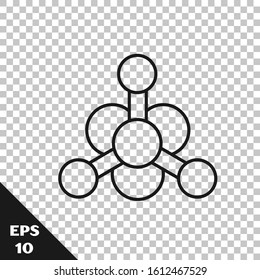 Black line Bacteria icon isolated on transparent background. Bacteria and germs, microorganism disease causing, cell cancer, microbe, virus, fungi.  Vector Illustration